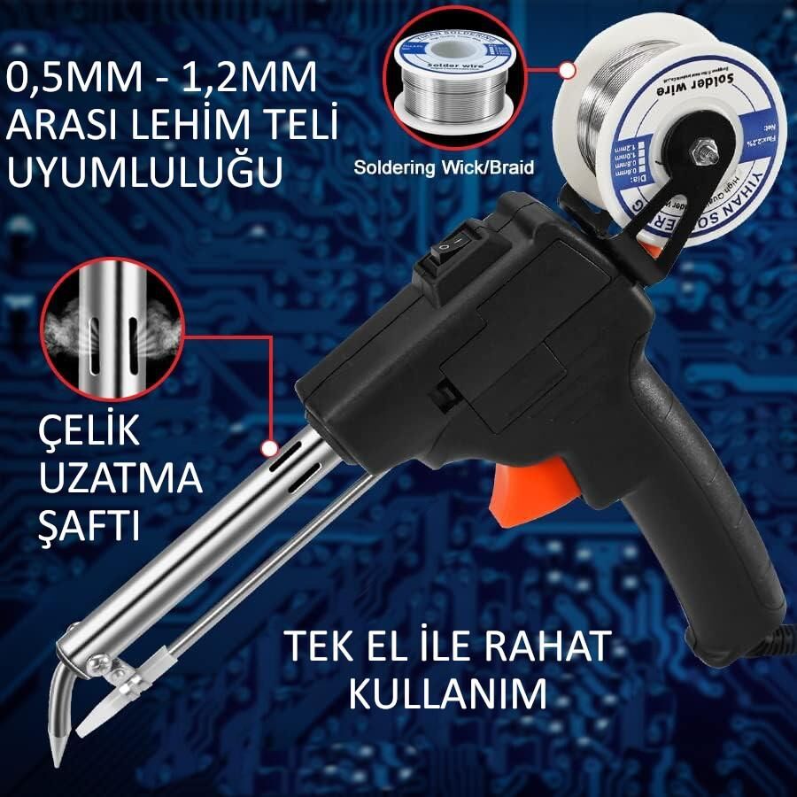 Valkyrie Tetikli Tek ElOtomatik Beslemeli Havya Lehim Tabancası - 60W Yeni Nesil Lehim Makinasi