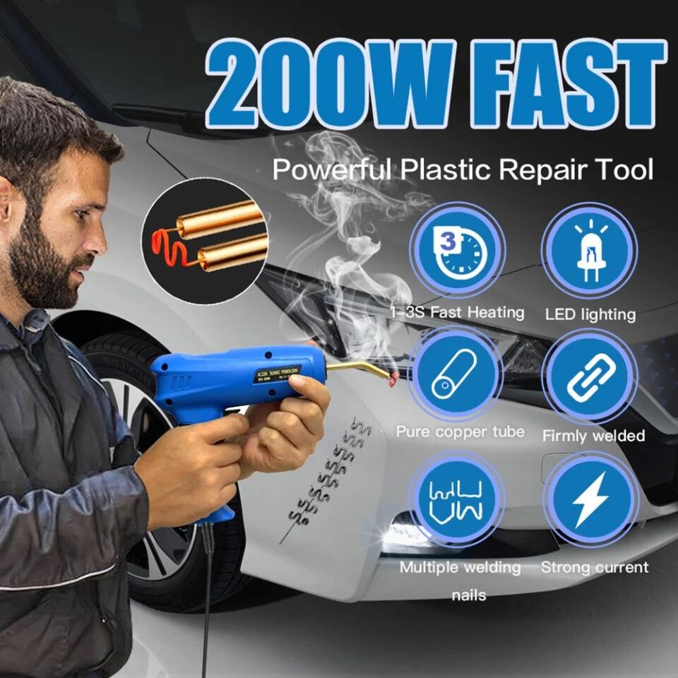 Valkyrie 200W Çantalı 1200 Uçlu Plastik Kaynak Makinesi LED Profesyonel Tampon Araba Komple Set