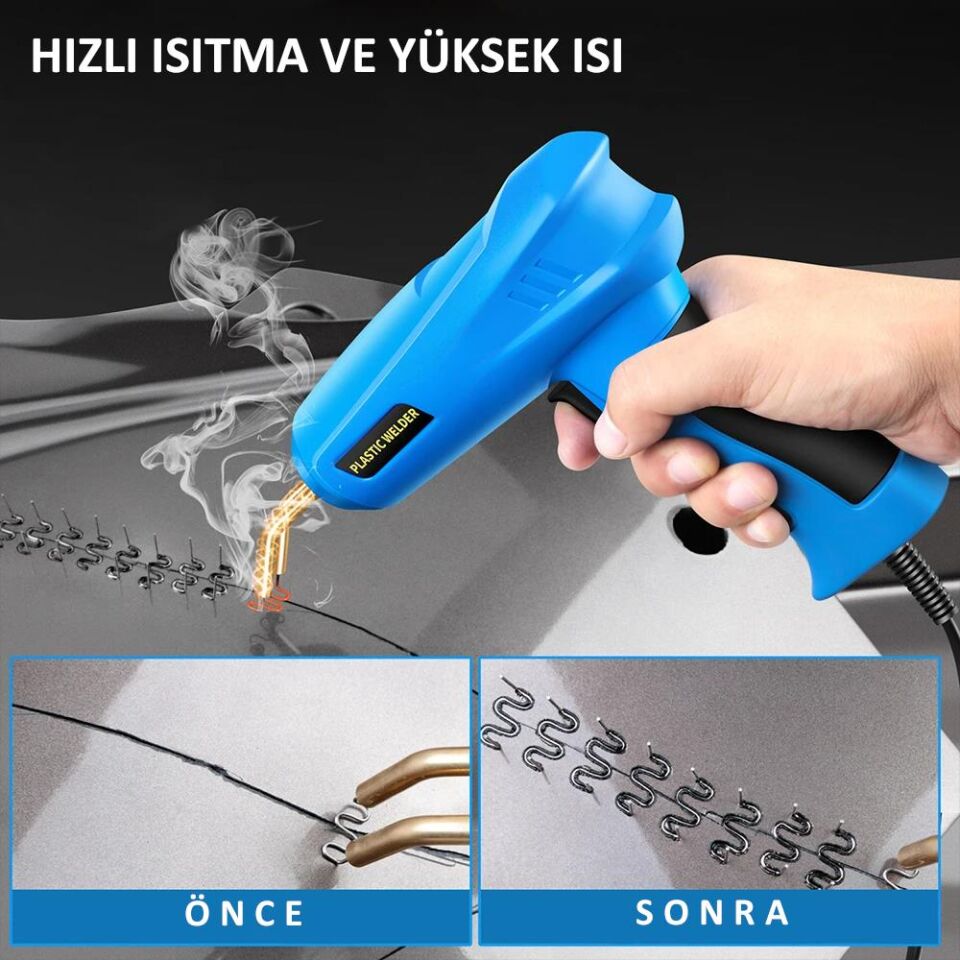 Valkyrie 200W Çantalı 1200 Uçlu Plastik Kaynak Makinesi LED Profesyonel Tampon Araba Komple Set