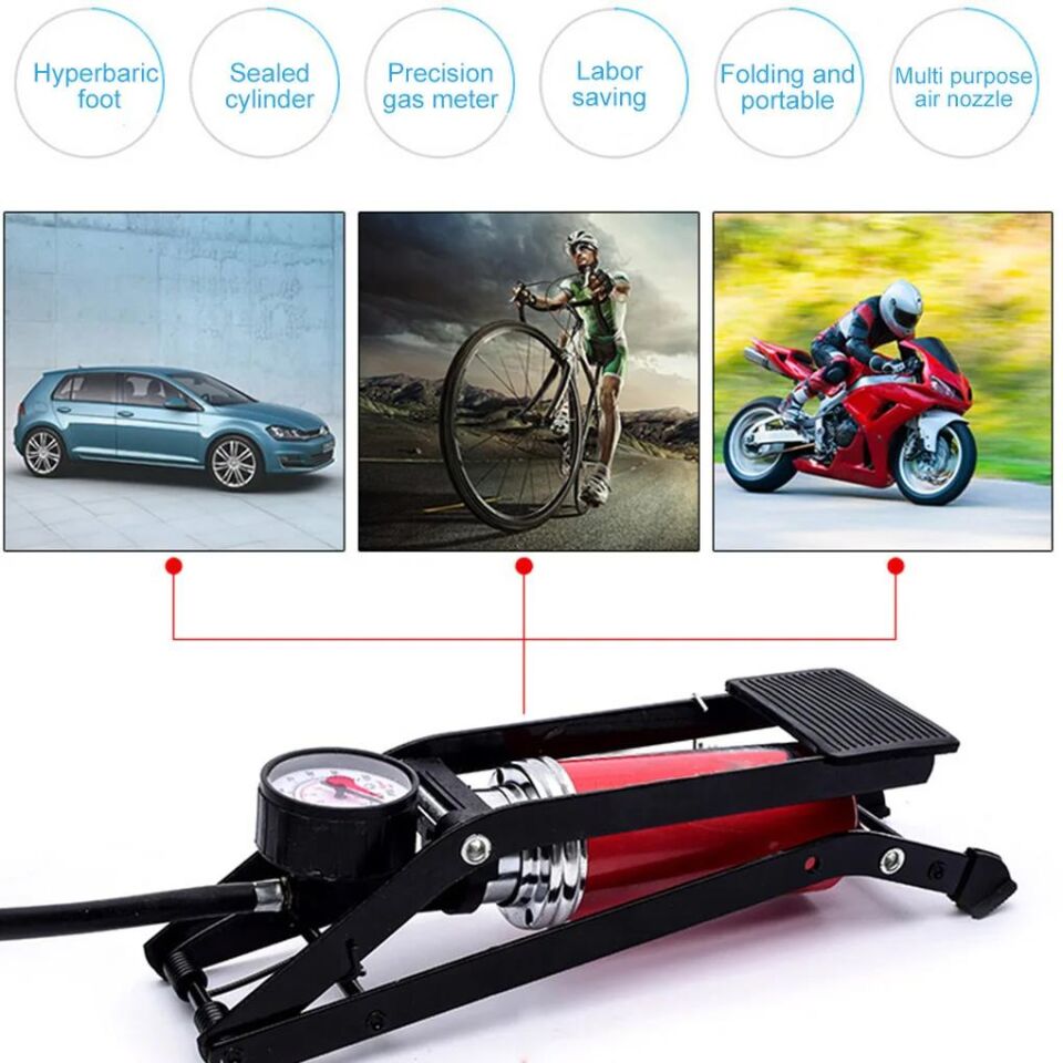 Valkyrie Ayak Lastik Pompası - Araba Bisiklet Motosiklet Top Şişme Yatak