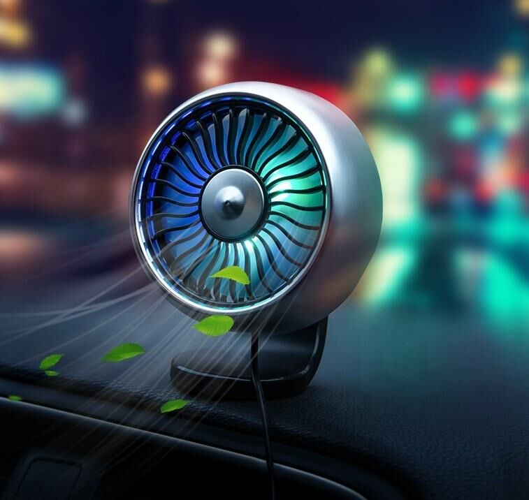 Valkyrie RGB Işıklı USB Araç Masa Fanı 12V 24V Uyumlu 3 Mod