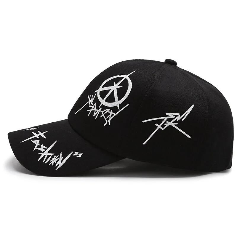 Valkyrie Trucker Şapka Unisex Metal Tokalı Ayarlanabilir Beyzbol Siyah
