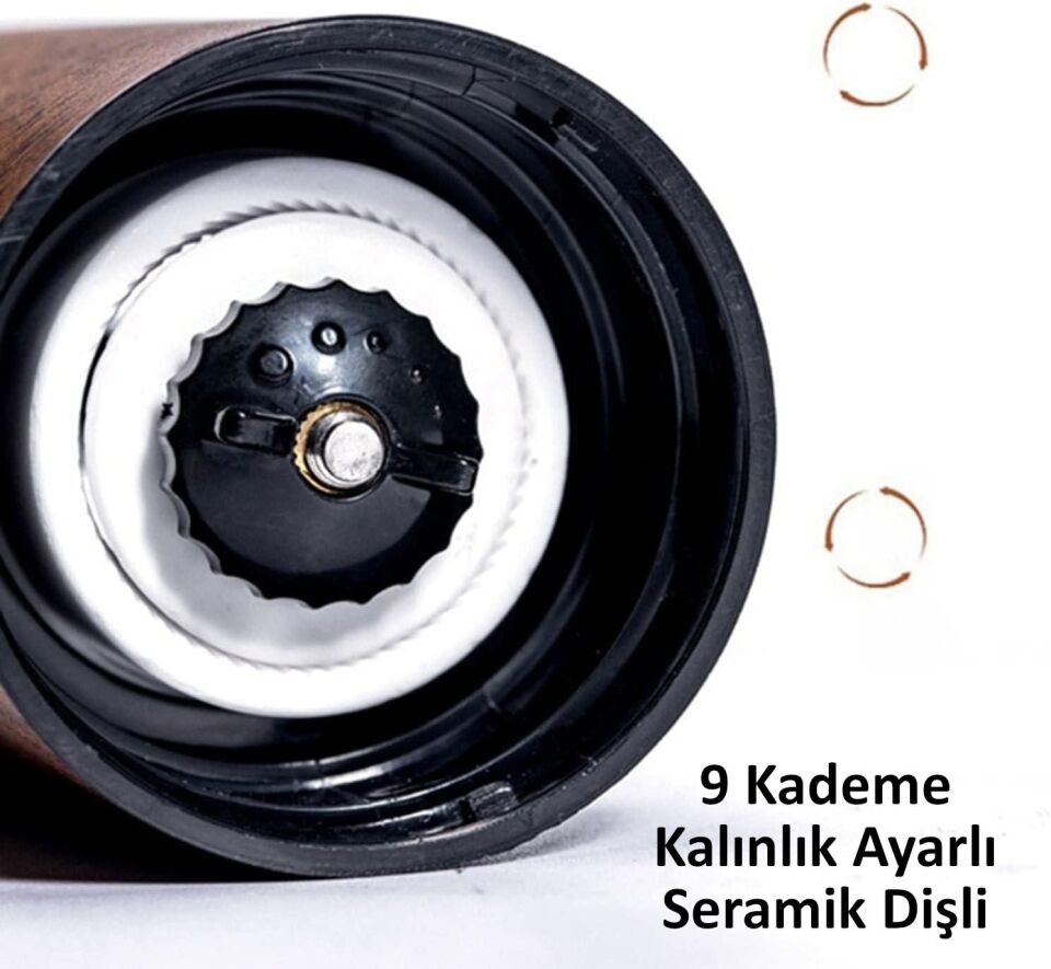Valkyrie Manuel El Kavhe Değirmeni 9 Kademeli Seramik Dişli Coffee Grinder Baharat Öğütücü