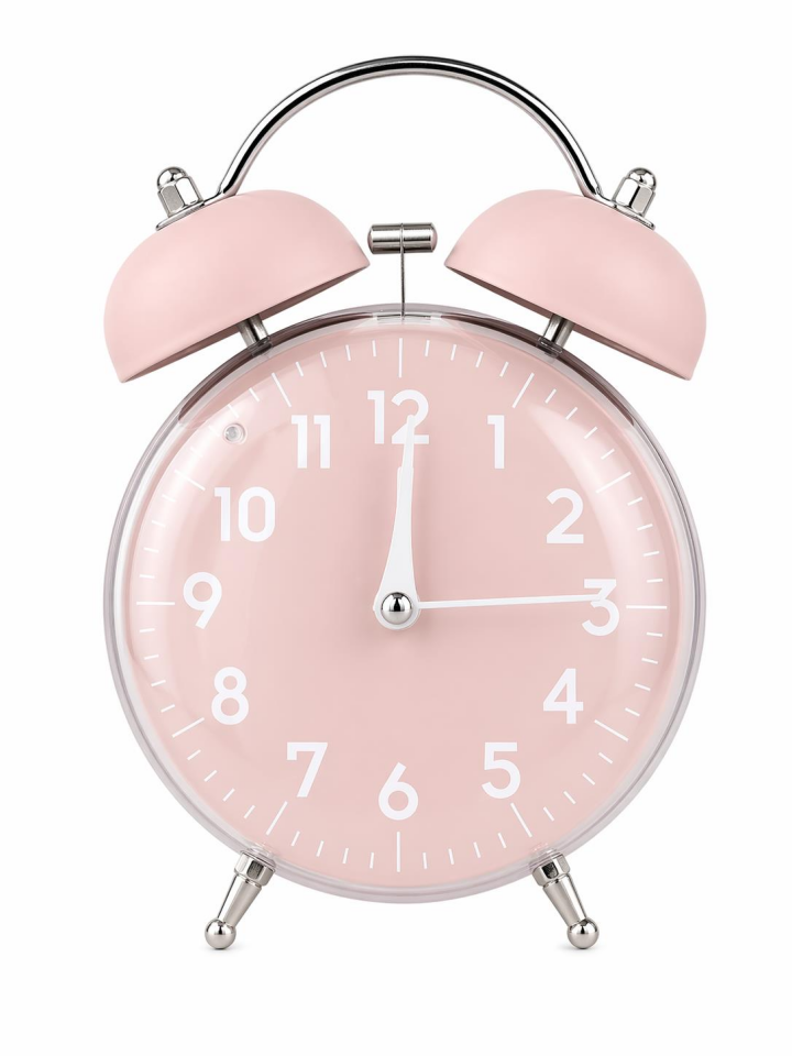 Valkyrie Retro Çalar Saat Işıklı Analog Masa Saati Dekoratif Komodin Saati Bombe Kapaklı 15x10 Pembe