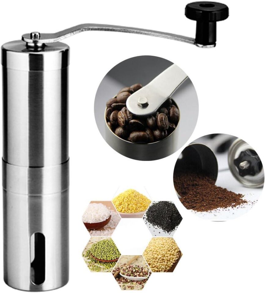 Valkyrie Paslanmaz Çelik Kahve Değirmeni Baharat Öğütücü Kademeli Seramik Dişli Manuel Coffee Grinder
