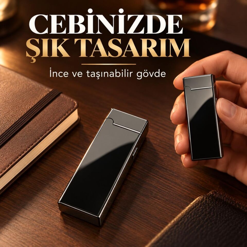 Valkyrie X8 USB Şarjlı Elektronik Ark Çakmak Alevsiz Rüzgara Dayanıklı Metalik Siyah