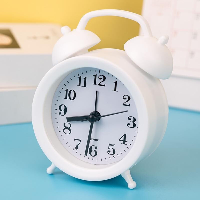 Valkyrie Mini Masa Alarm Çalar Saat Akar Saniyeli Sessiz Alarm Saati Beyaz
