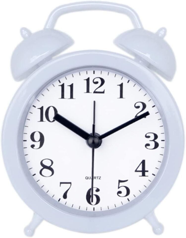 Valkyrie Mini Masa Alarm Çalar Saat Akar Saniyeli Sessiz Alarm Saati Beyaz