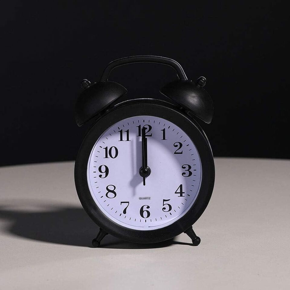 Valkyrie Mini Masa Alarm Çalar Saat Akar Saniyeli Sessiz Alarm Saati Siyah