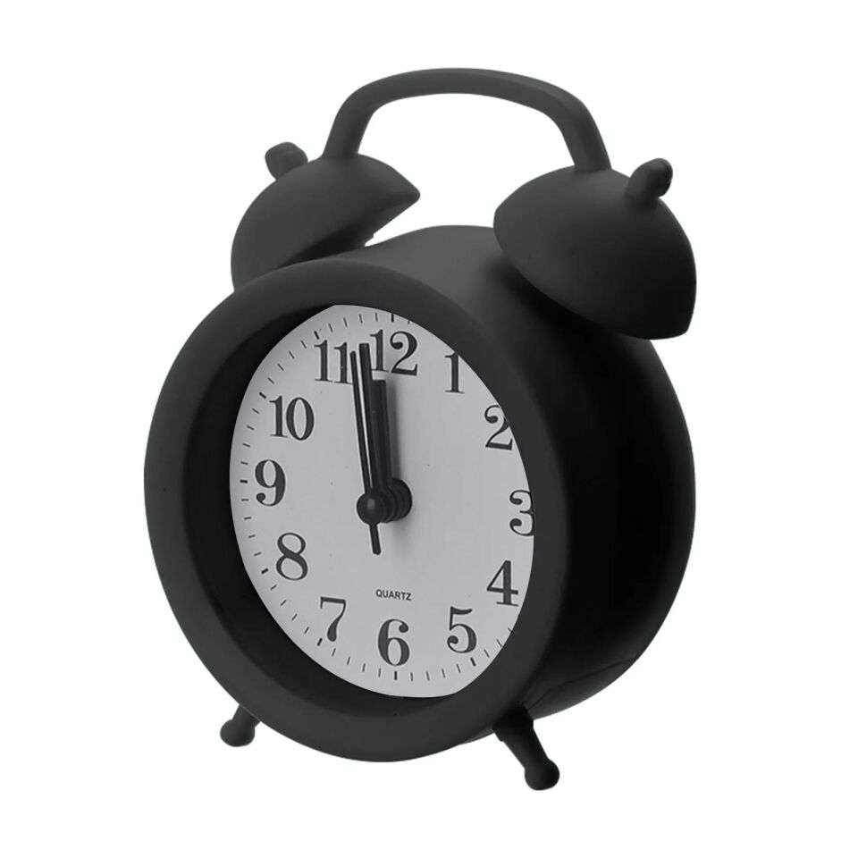 Valkyrie Mini Masa Alarm Çalar Saat Akar Saniyeli Sessiz Alarm Saati Siyah