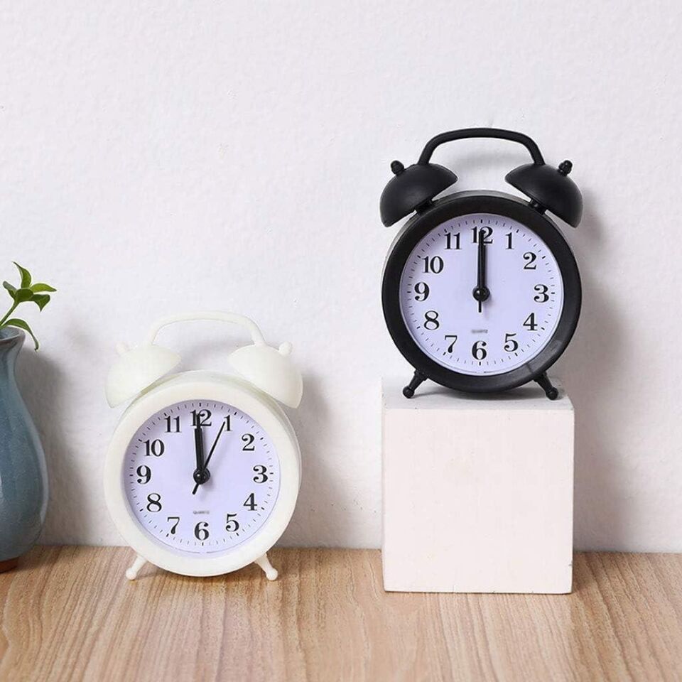 Valkyrie Mini Masa Alarm Çalar Saat Akar Saniyeli Sessiz Alarm Saati Siyah