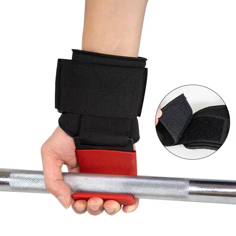 Valkyrie 2’li Ağırlık Kaldırma Kancası Bilek Destekli Güç Antrenmanı Fitness Strap Kırmızı