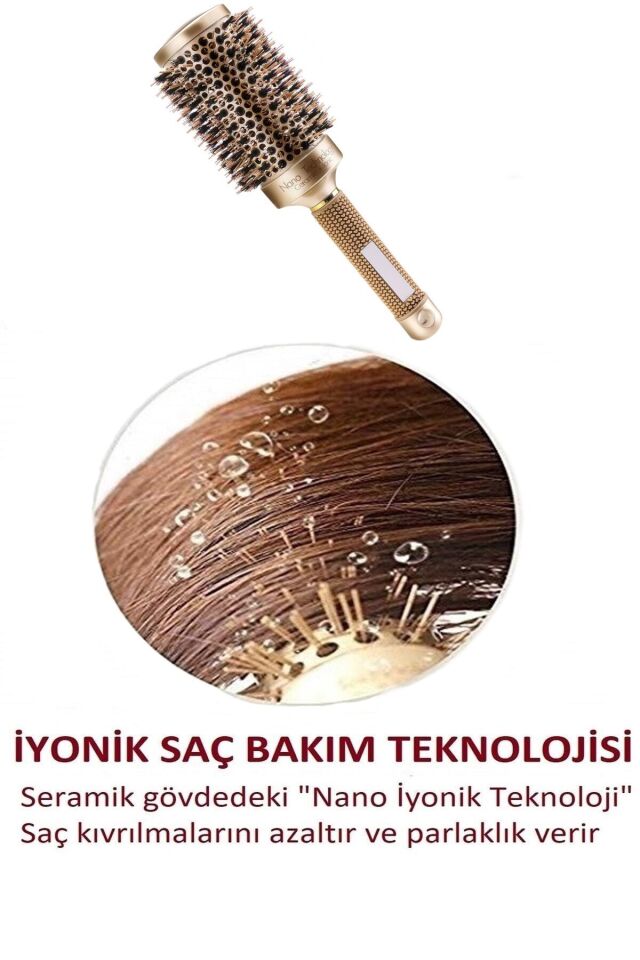 Valkyrie 53mm Nano Teknoloji Seramik + İyonik Termal Fön Saç Fırçası Profesyonel Seri 1. Kalite Salon Seri