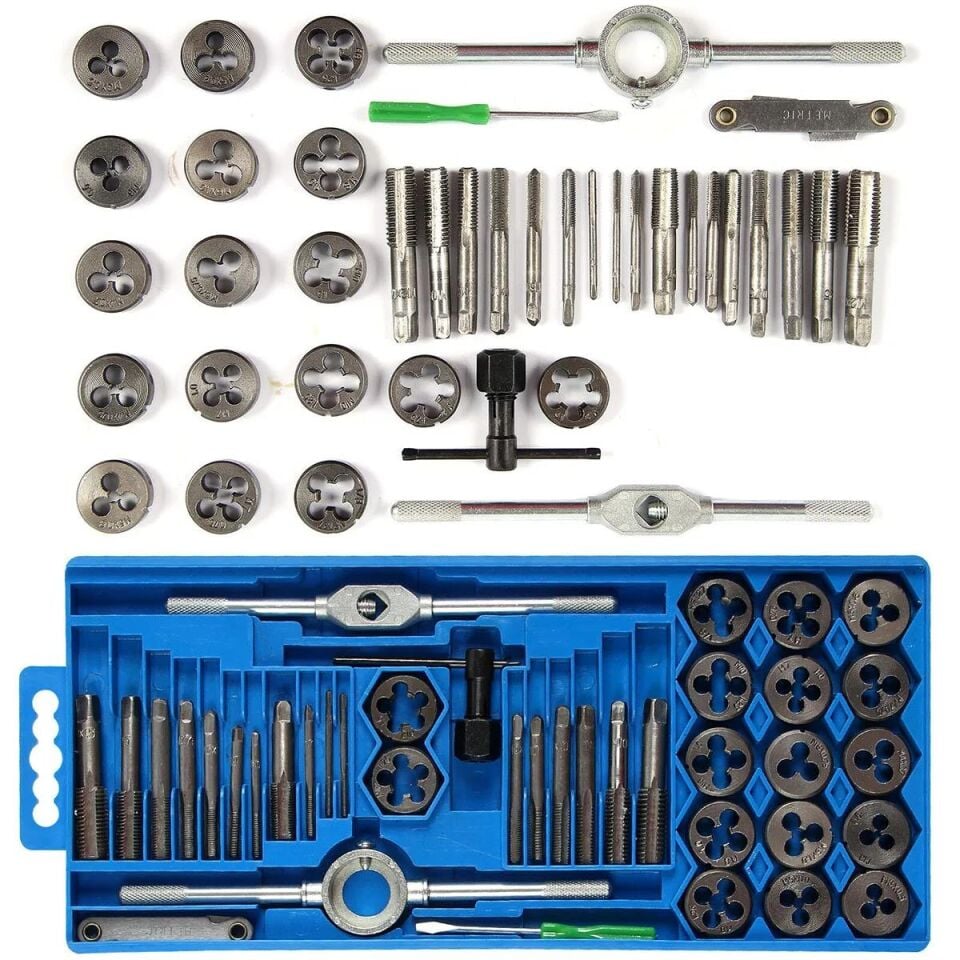 Valkyrie 40 Parça Klavuz Pafta Seti Metrik Set M3-M12 Arası 40lı Takım