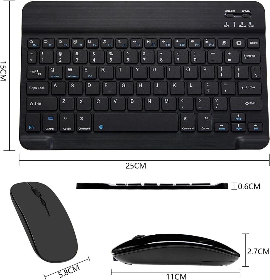 Valkyrie BL30 Bluetooth Ios Ipad Android Windows Uyumlu Klavye Mouse Seti - Sessiz - Şarjlı - Combo - Ultra İnce - Türkçe - Kablosuz Siyah