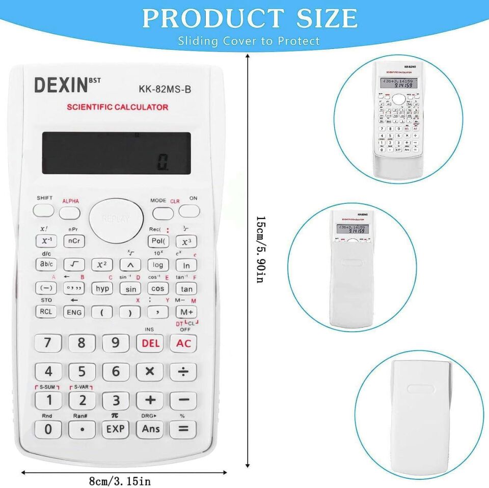 Valkyrie Dexin 240 Fonksiyonlu Çift Satır Bilimsel Hesap Makinesi Beyaz