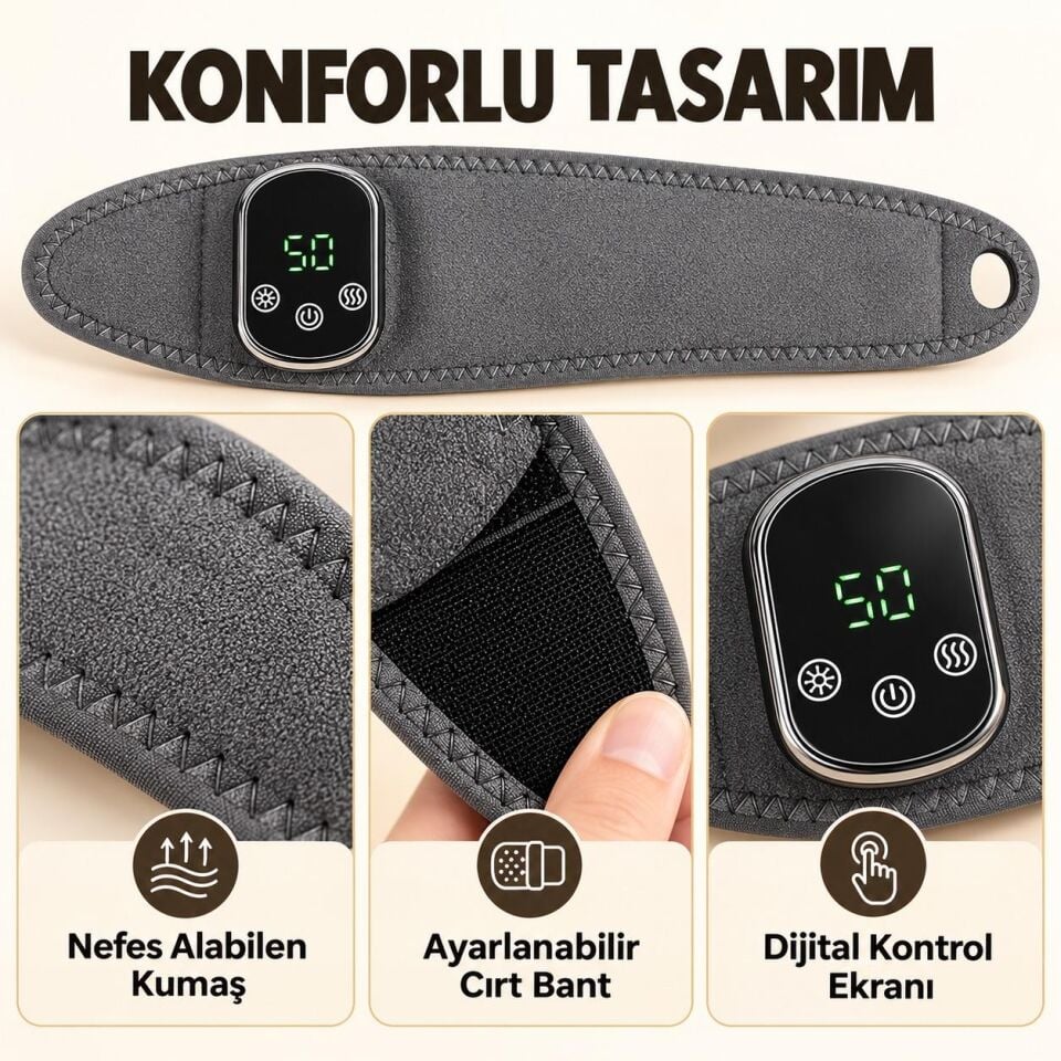 Valkyrie Isıtmalı Titreşimli El Bilek Masaj Aleti Şarjlı 5 Isı Ayarlı 3 Kademeli Masaj Destekli