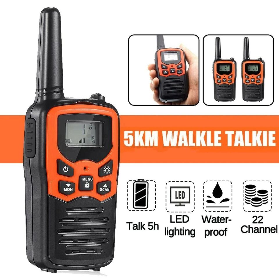 Valkyrie T5 2 Adet Şarjlı Bataryalı Telsiz Seti Walkie Talkie Vox El Telsizi 2li Paket