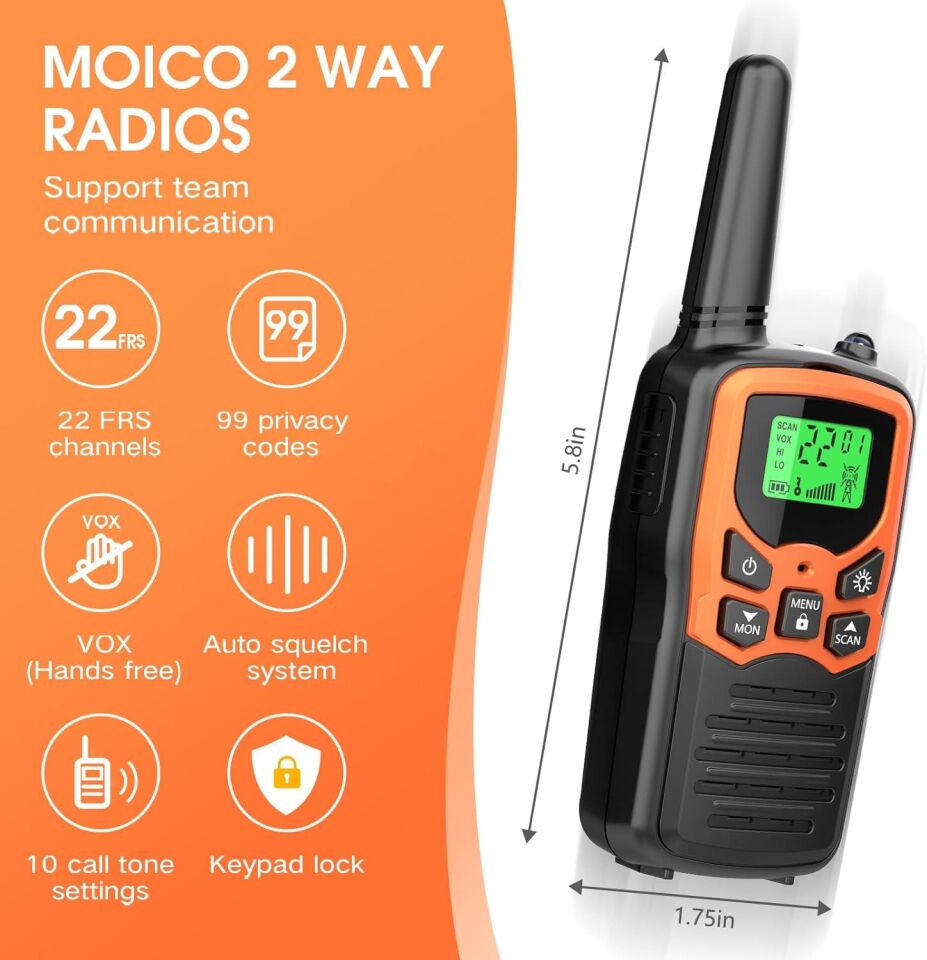 Valkyrie T5 2 Adet Şarjlı Bataryalı Telsiz Seti Walkie Talkie Vox El Telsizi 2li Paket