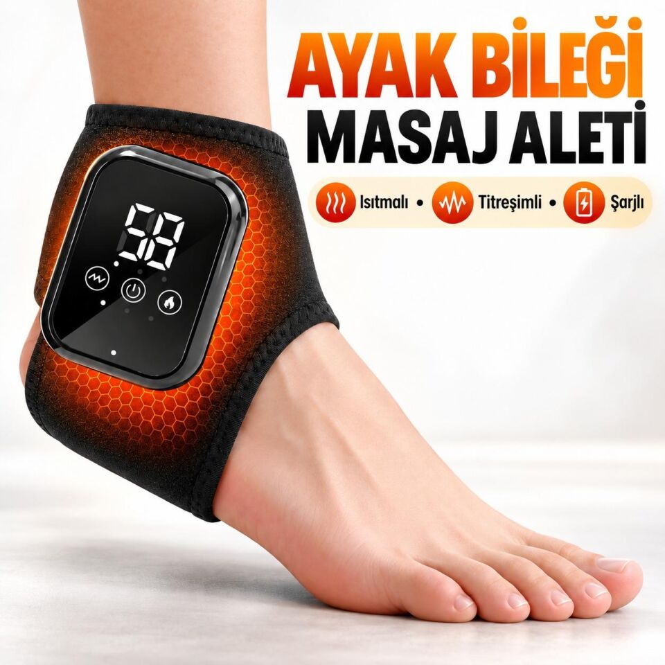 Valkyrie Isıtmalı Titreşimli Ayak Bileği Masaj Aleti Şarjlı 3 Isı 3 Titreşim Modlu Dijital