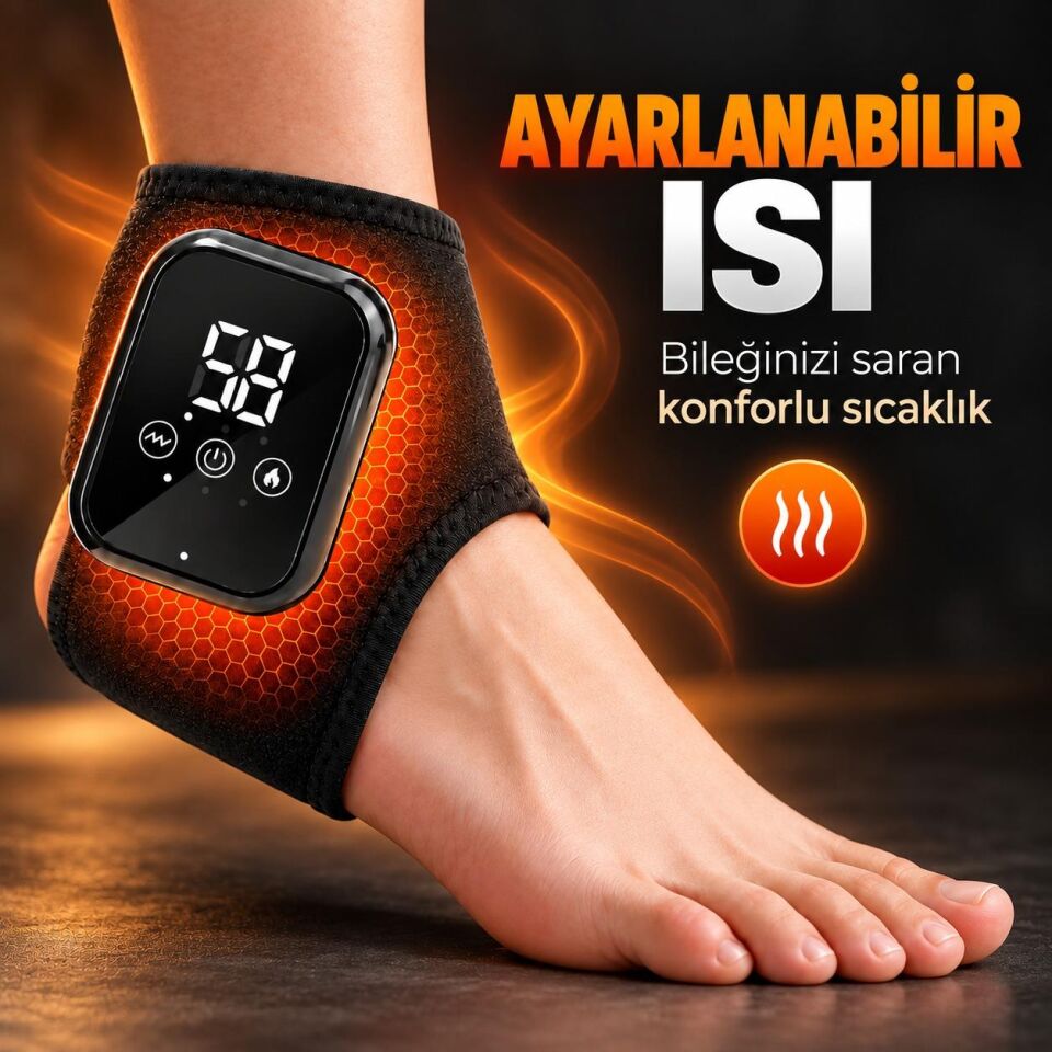 Valkyrie Isıtmalı Titreşimli Ayak Bileği Masaj Aleti Şarjlı 3 Isı 3 Titreşim Modlu Dijital