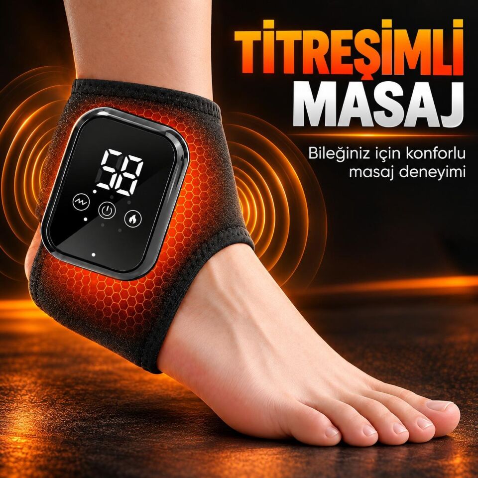 Valkyrie Isıtmalı Titreşimli Ayak Bileği Masaj Aleti Şarjlı 3 Isı 3 Titreşim Modlu Dijital