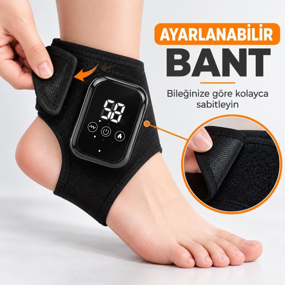 Valkyrie Isıtmalı Titreşimli Ayak Bileği Masaj Aleti Şarjlı 3 Isı 3 Titreşim Modlu Dijital