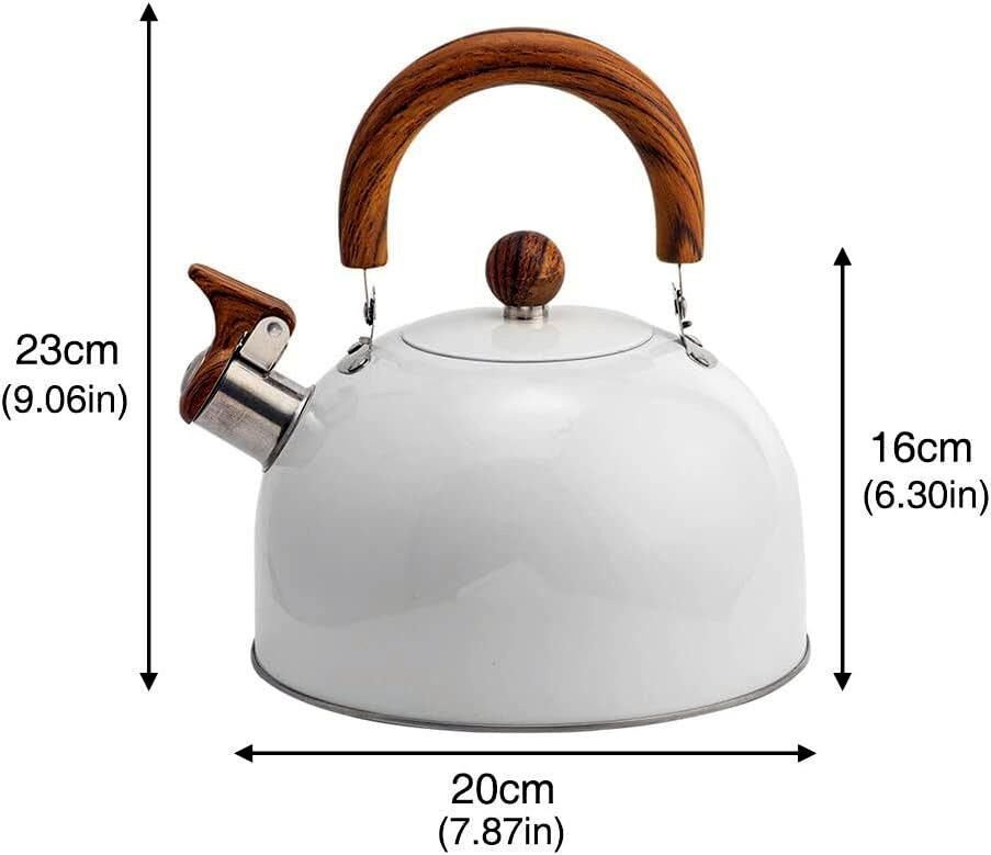 Valkyrie 3L Düdüklü Kettle Su Isıtıcı Çaydanlık Paslanmaz Çelik Yüksek Islıklı Beyaz