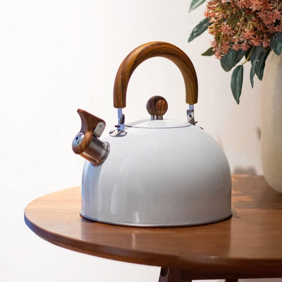 Valkyrie 3L Düdüklü Kettle Su Isıtıcı Çaydanlık Paslanmaz Çelik Yüksek Islıklı Beyaz