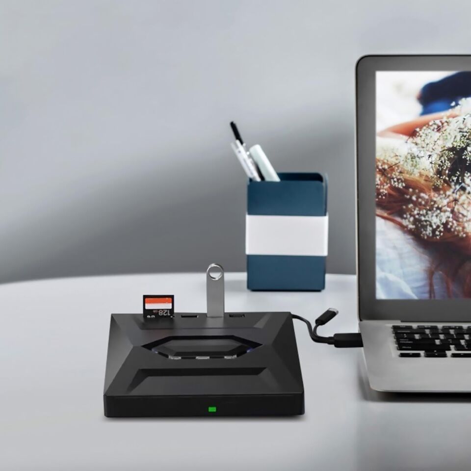 Valkyrie USB 3.0 Harici External CD DVD Okuyucu Yazıcı LED USB Hub TF SD Kart Okuyucu Çoğaltıcı