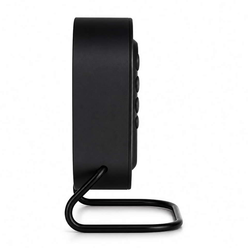 Valkyrie Dijital LED Siyah Masa Saati Alarm Beyaz Derece 3 Kademe Işık, USB Destekli Modern Gece Lambalı Saat