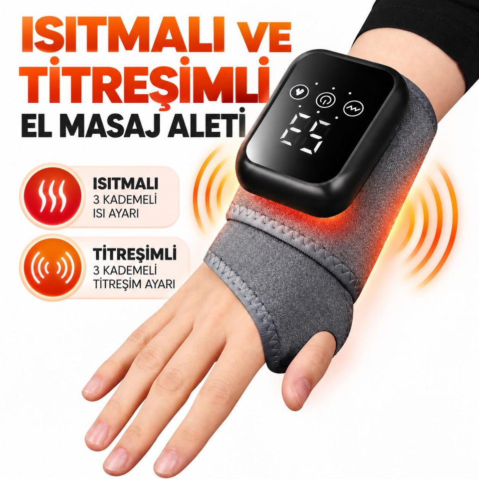 Valkyrie Isıtmalı Titreşimli Bilek Masaj Aleti 2000 mAh Şarjlı 3 Isı 3 Titreşim Kademeli