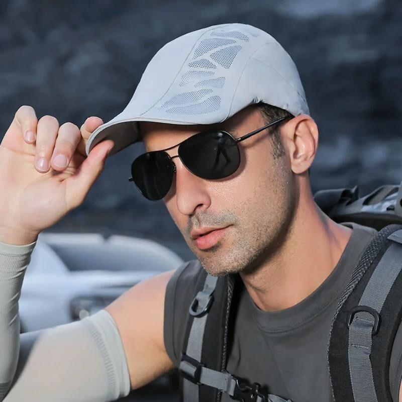 Valkyrie Unisex Yazlık Kasket Şapka Hava Alan Ayarlanabilir Terletmez Kadın Erkek Gri