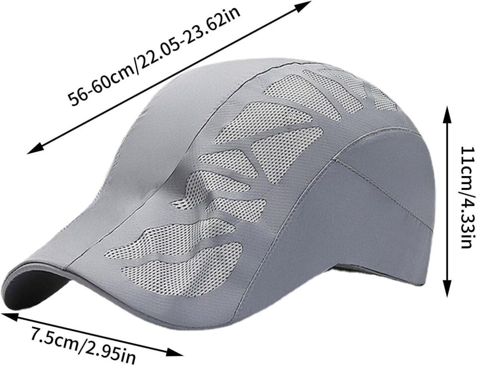 Valkyrie Unisex Yazlık Kasket Şapka Hava Alan Ayarlanabilir Terletmez Kadın Erkek Gri