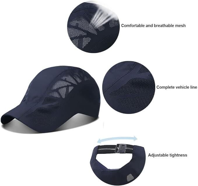 Valkyrie Unisex Yazlık Kasket Şapka Hava Alan Ayarlanabilir Terletmez Kadın Erkek Lacivert