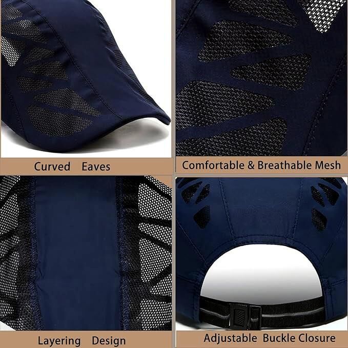 Valkyrie Unisex Yazlık Kasket Şapka Hava Alan Ayarlanabilir Terletmez Kadın Erkek Lacivert