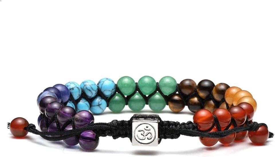 Valkyrie 7 Çakra Doğal Taş Bileklik Ayarlanabilir Örgü Tasarım Yoga Enerji Dengeleyici Meditasyon Taşları