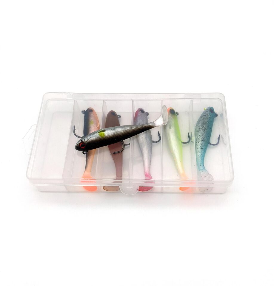 Valkyrie 6 Adet 9cm 12gr Yumuşak Silikon 3D Balık Sahte Olta Yem Seti Wobbler Levrek Yemi