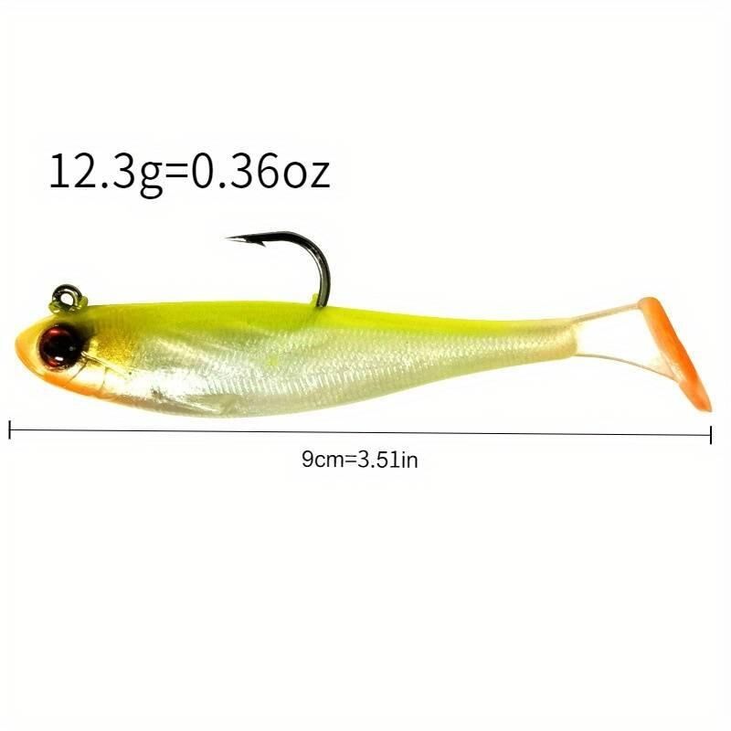 Valkyrie 6 Adet 9cm 12gr Yumuşak Silikon 3D Balık Sahte Olta Yem Seti Wobbler Levrek Yemi