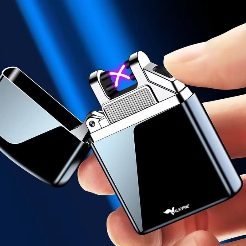 Valkyrie Çift Ark Plazma Şarjlı Çakmak – Rüzgâr Geçirmez, Dokunmatik, USB Şarjlı Mini
