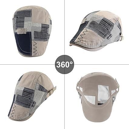 Valkyrie İtalyan Style Erkek Kasket Şapka Kanvas  Asimetrik Model Ayarlanabilir Terletmez Erkek Gri
