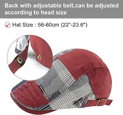Valkyrie İtalyan Style Erkek Kasket Şapka Kanvas  Asimetrik Model Ayarlanabilir Terletmez Erkek kırmızı