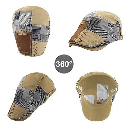 Valkyrie İtalyan Style Erkek Kasket Şapka Kanvas  Asimetrik Model Ayarlanabilir Terletmez Erkek Haki