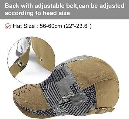 Valkyrie İtalyan Style Erkek Kasket Şapka Kanvas  Asimetrik Model Ayarlanabilir Terletmez Erkek Haki