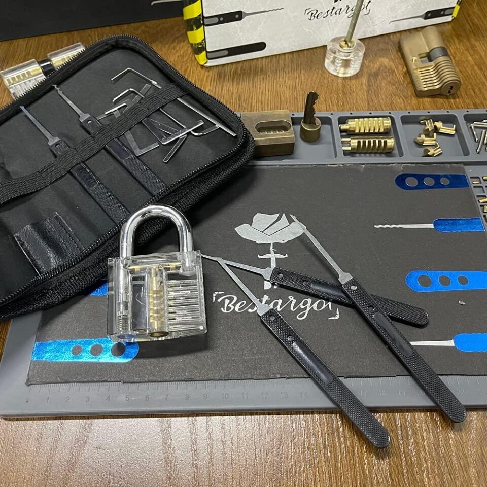 Valkyrie 17 Parça Maymuncuk Kilit Açma Seti + Şeffaf Kilit