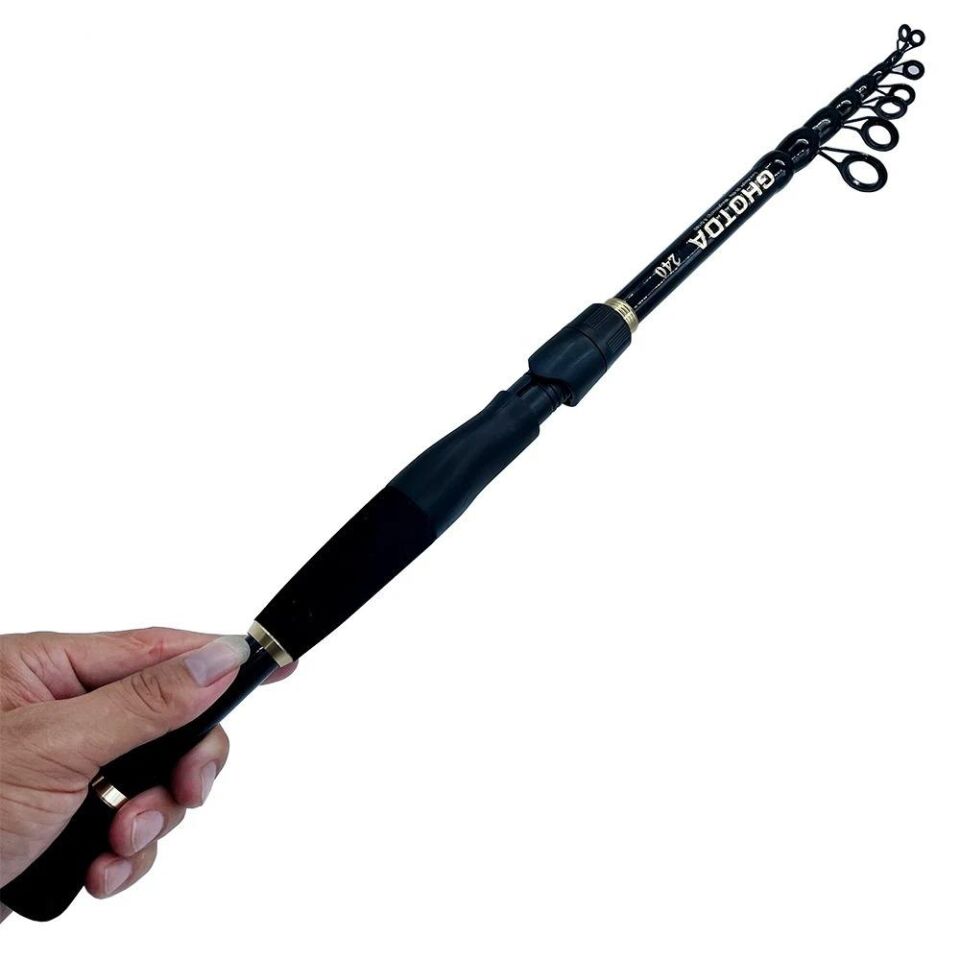 Valkyrie 2.4m Karbon Fiber Spinning 10-40gr LRF Olta Kamış - Ultra Hafif 125gr - Spin ve Baitcasting At Çek - 2kg taşıma - 8 Boğum Teleskopik