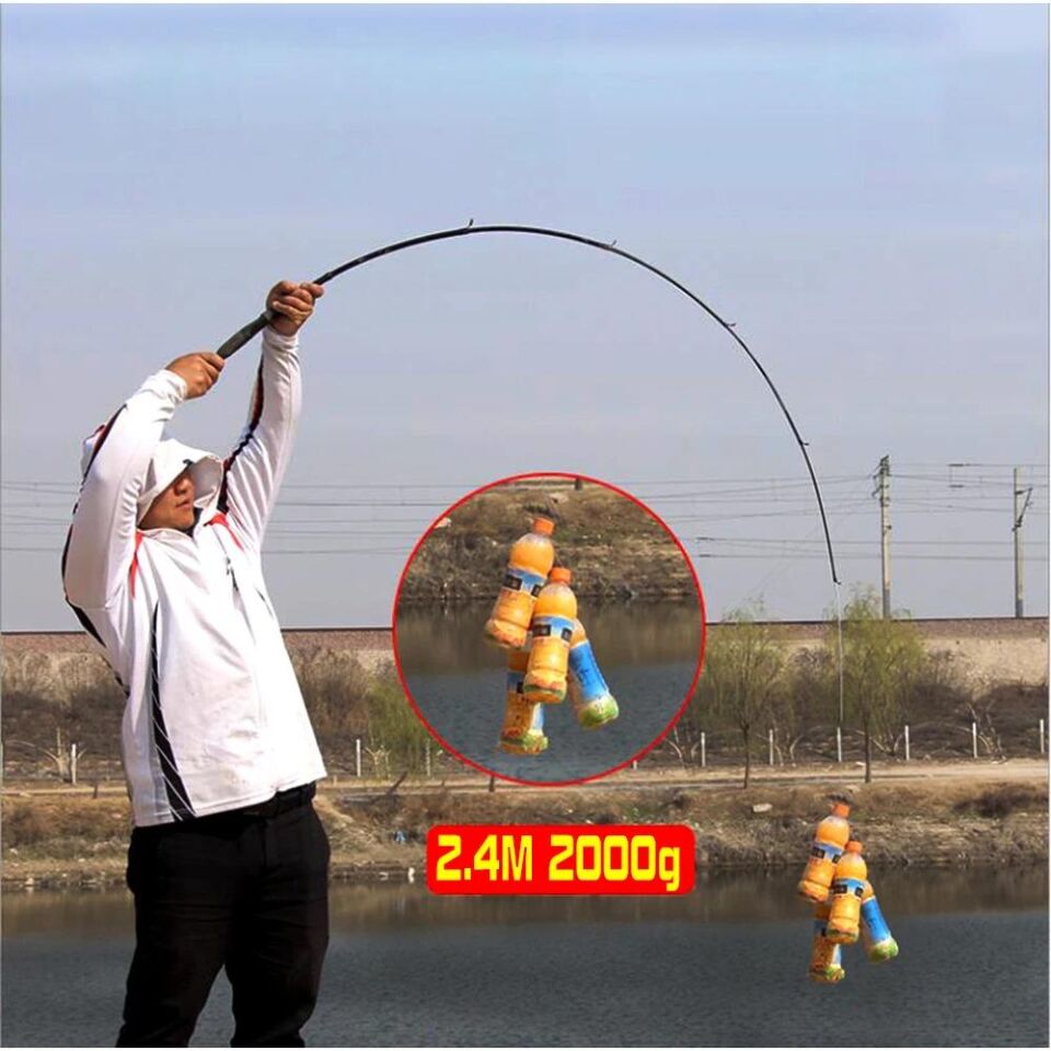 Valkyrie 2.4m Karbon Fiber Spinning 10-40gr LRF Olta Kamış - Ultra Hafif 125gr - Spin ve Baitcasting At Çek - 2kg taşıma - 8 Boğum Teleskopik