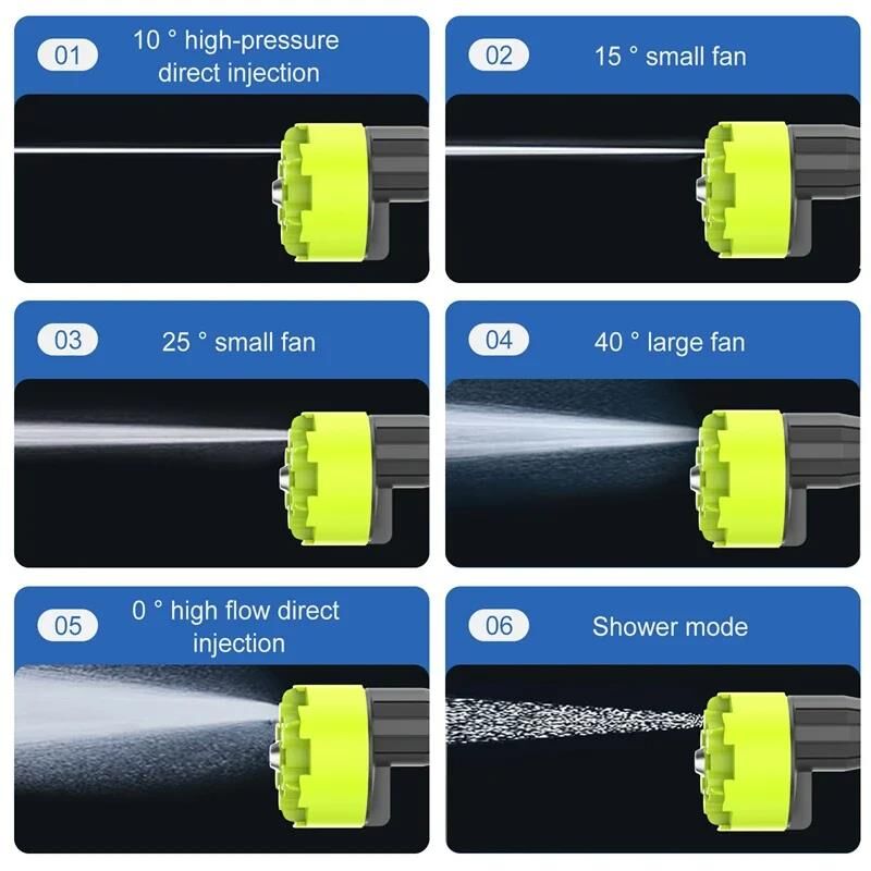 Valkyrie Şarjlı ve Yüksek Basınçlı İlaçlama Oto Yıkama ve Sulama Tabancası 6 Farklı Püskürtme 24V 15.000mAh Yüksek Kapasite