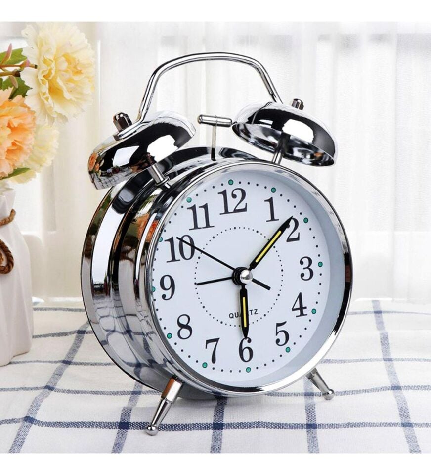 Valkyrie Akar Saniyeli Nostaljik Büyük Boy Masa Çalar Saat Yüksek Alarm sesi 16,5cm Hediyelik Işıklı Parlak Akrep Yelkovan