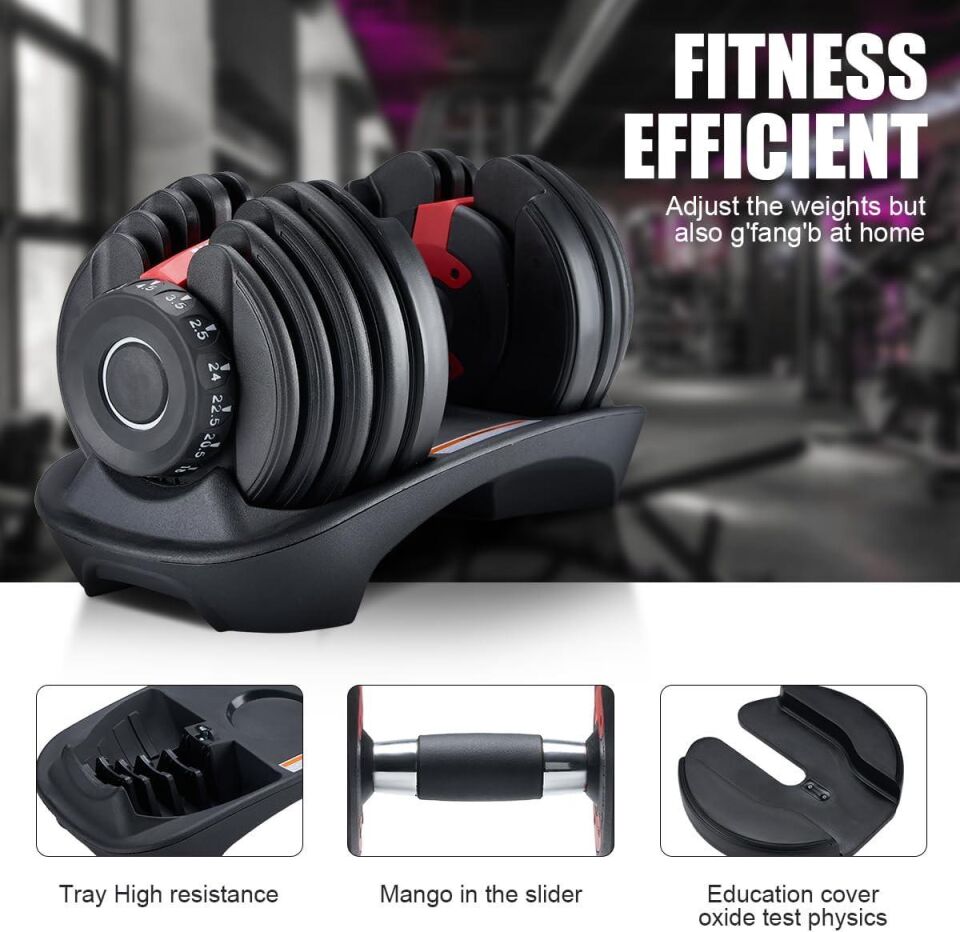 Valkyrie 24kg Ayarlanabilir Dambıl Seti (1 Adet) Profesyonel 1. Kalite Dumbbell Kolay Kullanım Ev İçin İdeal Dambıl